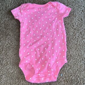 Pink Polk a dot Onesie
